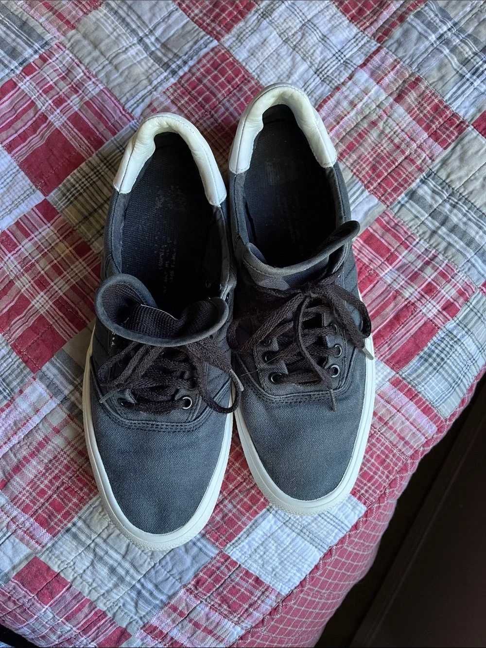 adidas Black Low-Top Canvas Sneakers with White Soles